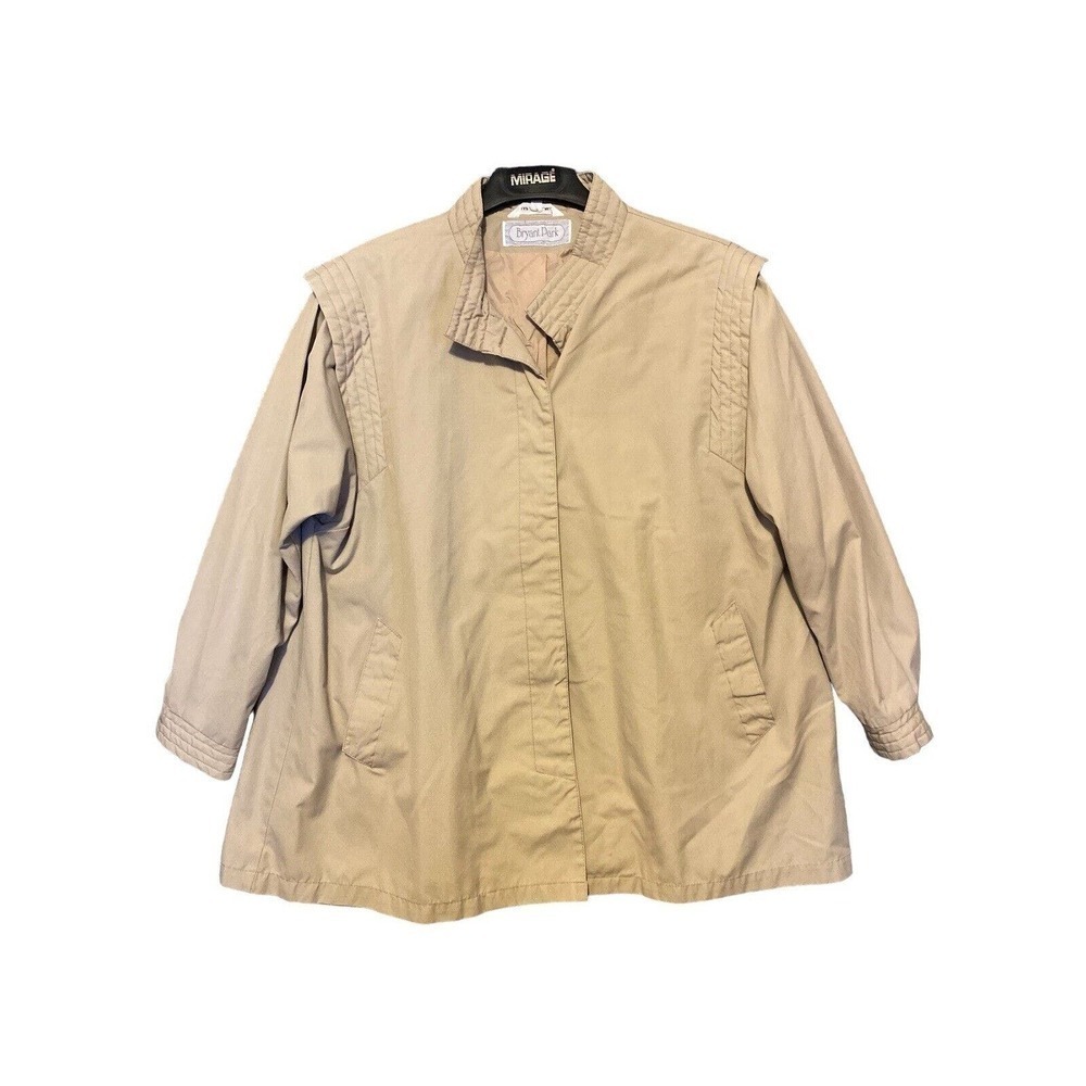 VTG Bryant Park Womens Black Beige Button Front Coat Size 24